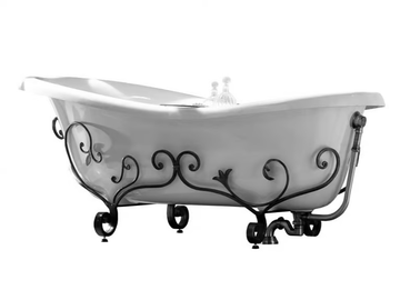ROSE - Freestanding wrought iron and composite marble bathtub by Gaia Mobili - view 2